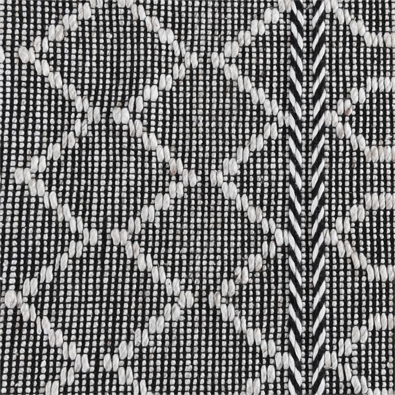 Kosas Home Sonora 24 X 36 Lattice Polyester Fabric Accent Rug In Black/Ivory