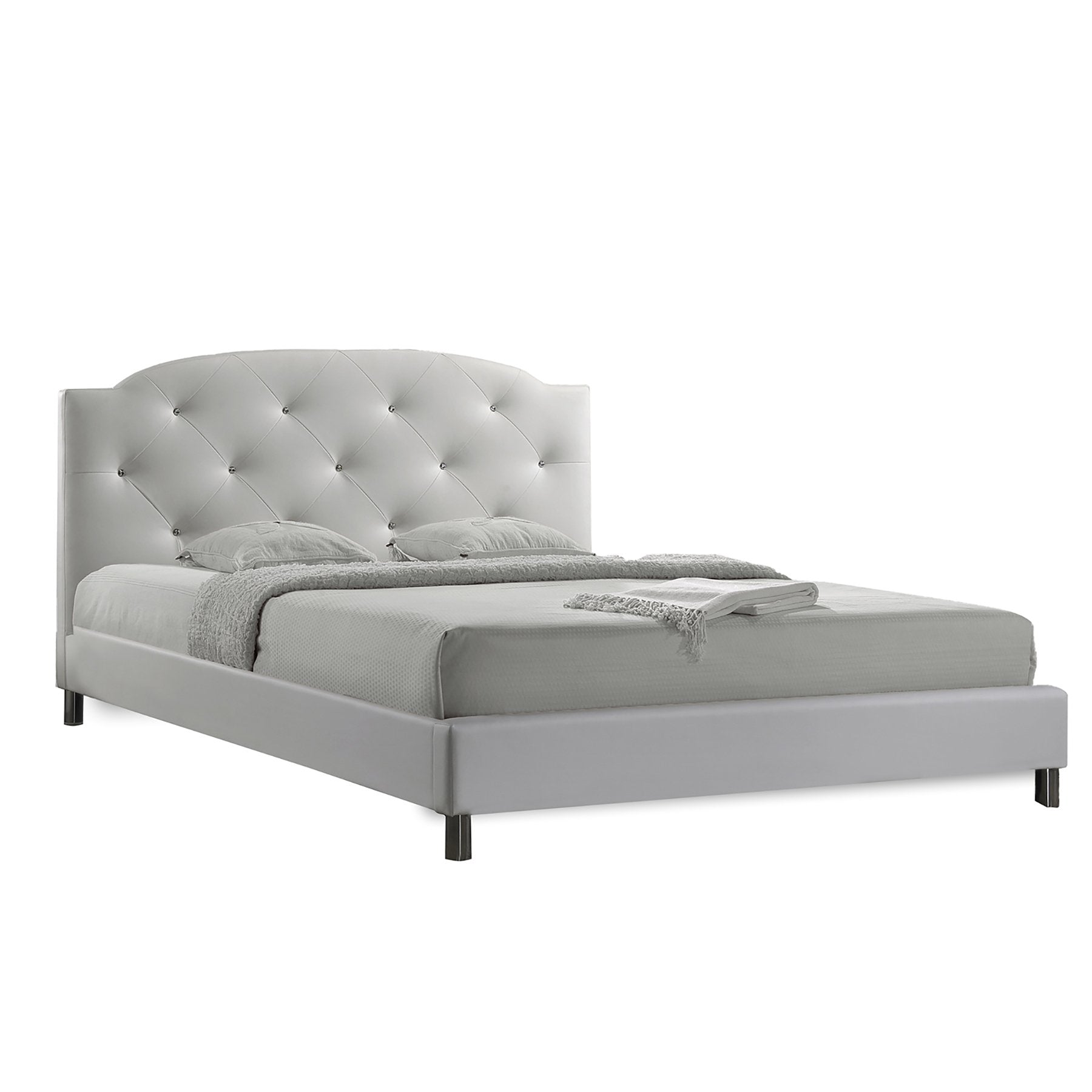 Baxton Studio BBT6440-Full-White Platform, Full, White