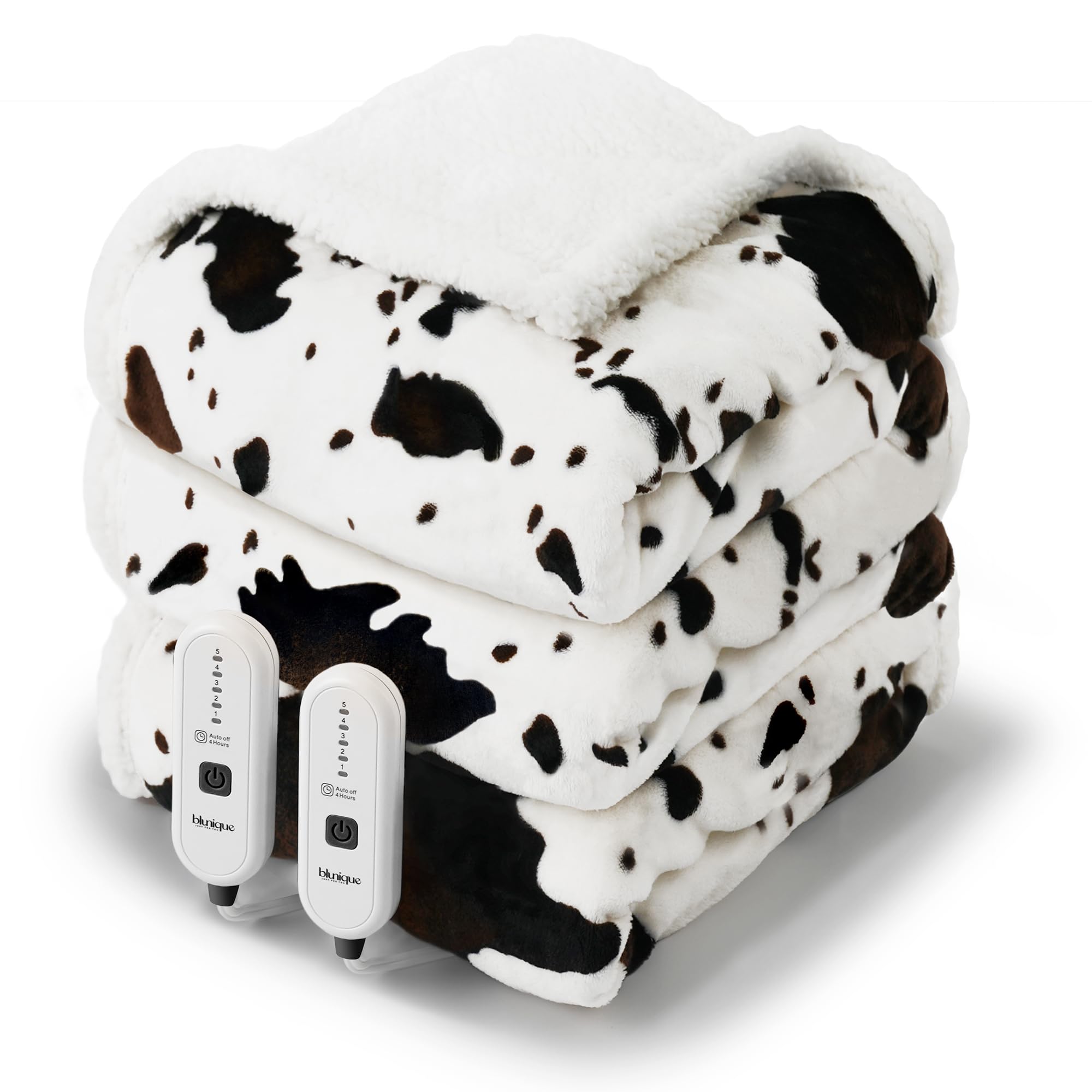 Blunique Electric Blanket Queen Size - Dual Control Heated Blanket Queen With 5 Heat Settings, Heating Blanket 8 Hrs Timer Auto