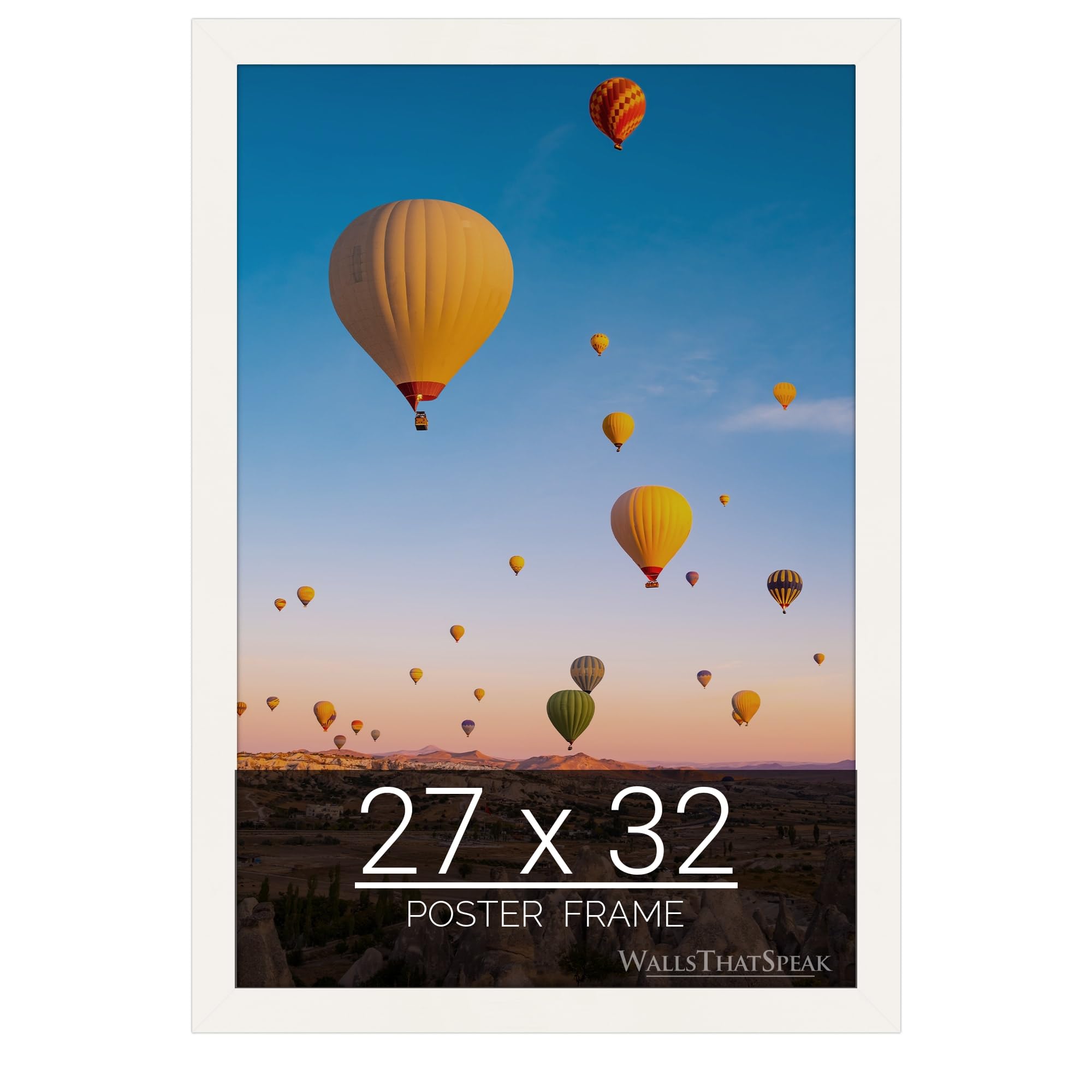 wallsthatspeak 27x32 white Picture Frame for Puzzles Posters Photos or Artwork