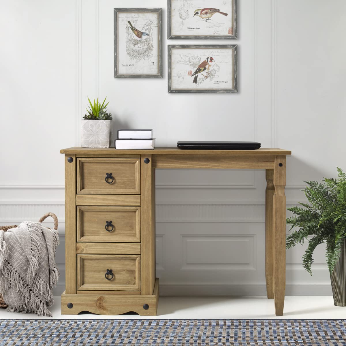 American Furniture Classics Cottage Series Wood Vanity/Desk, Corona Brown