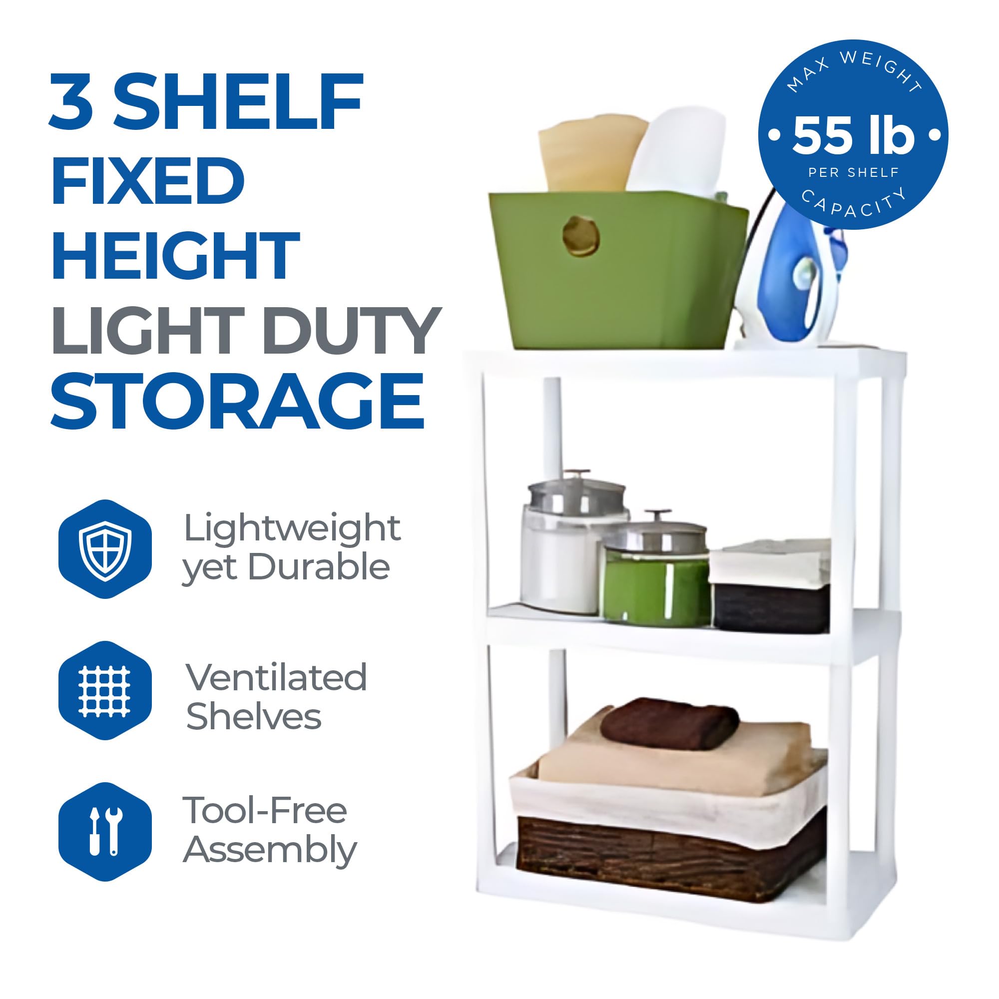 Gracious Living Storage Shelving Unit Organizers