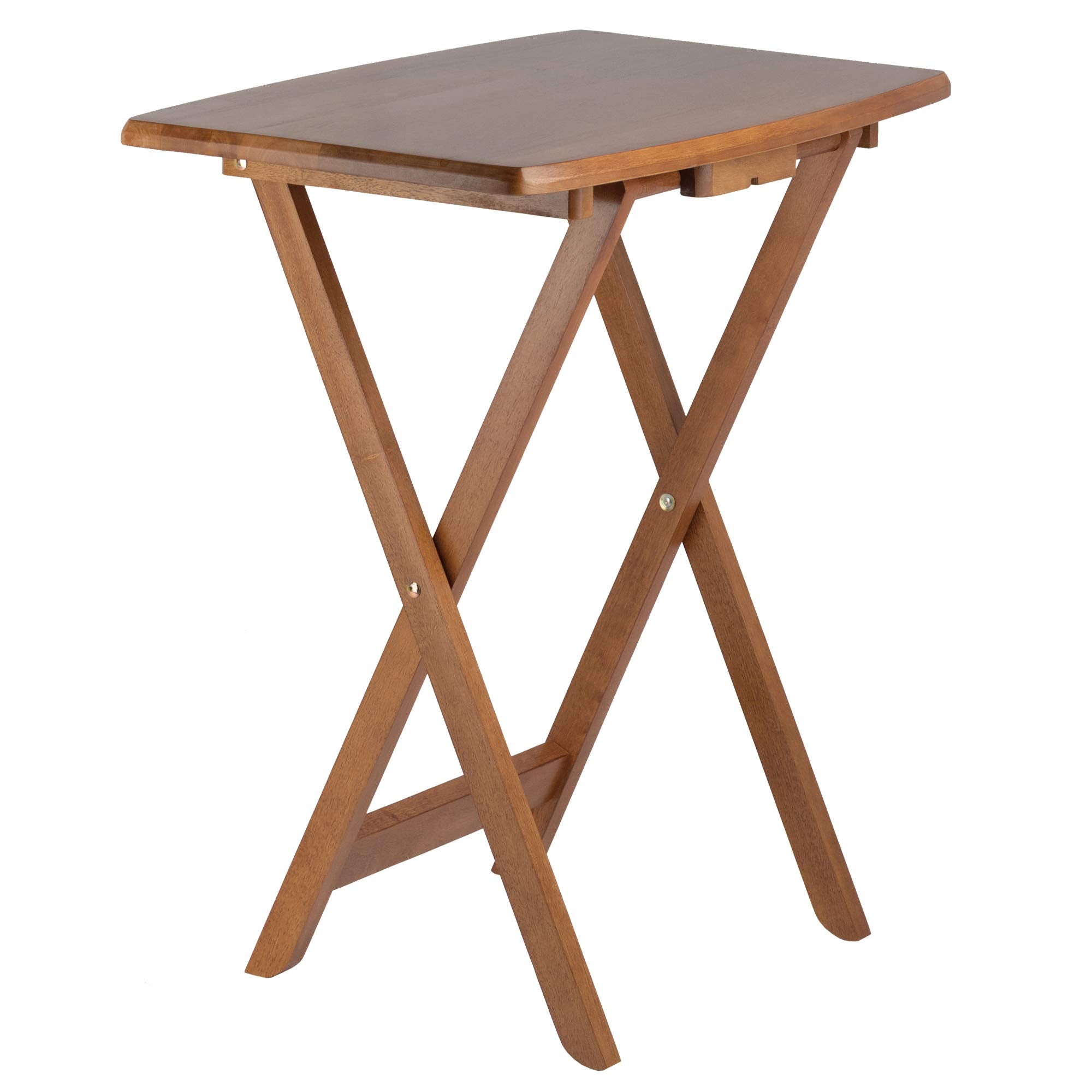 Winsome Dylan Teak Snack Table Set of 4, Oversized Living Room Tables, 26 - Ideal for Entertaining and Space-Saving Solutions