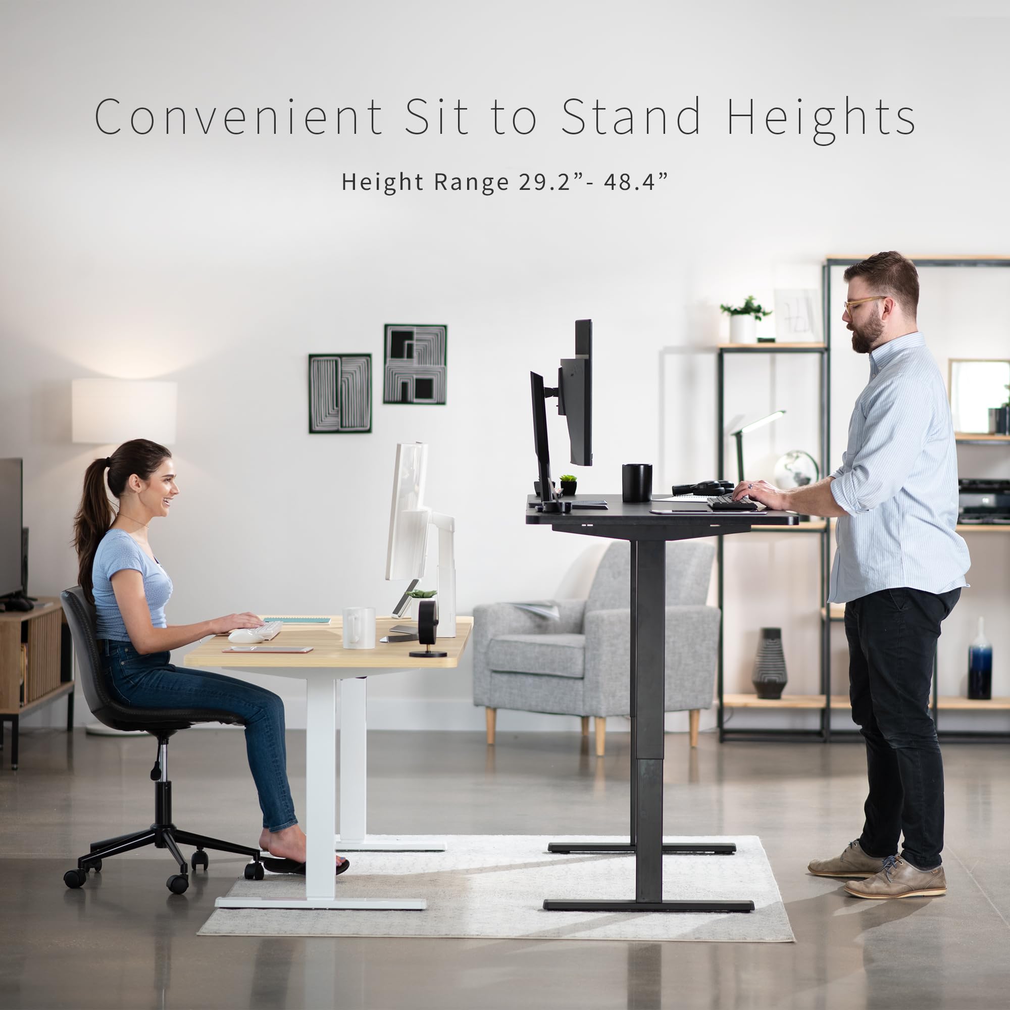 Vivo Electric 71 X 30 Inch Standing Desk Workstation, Memory Controller Height Adjustment, 1B Series, Light Wood Top Gray Frame, Desk-Kit-1G7C
