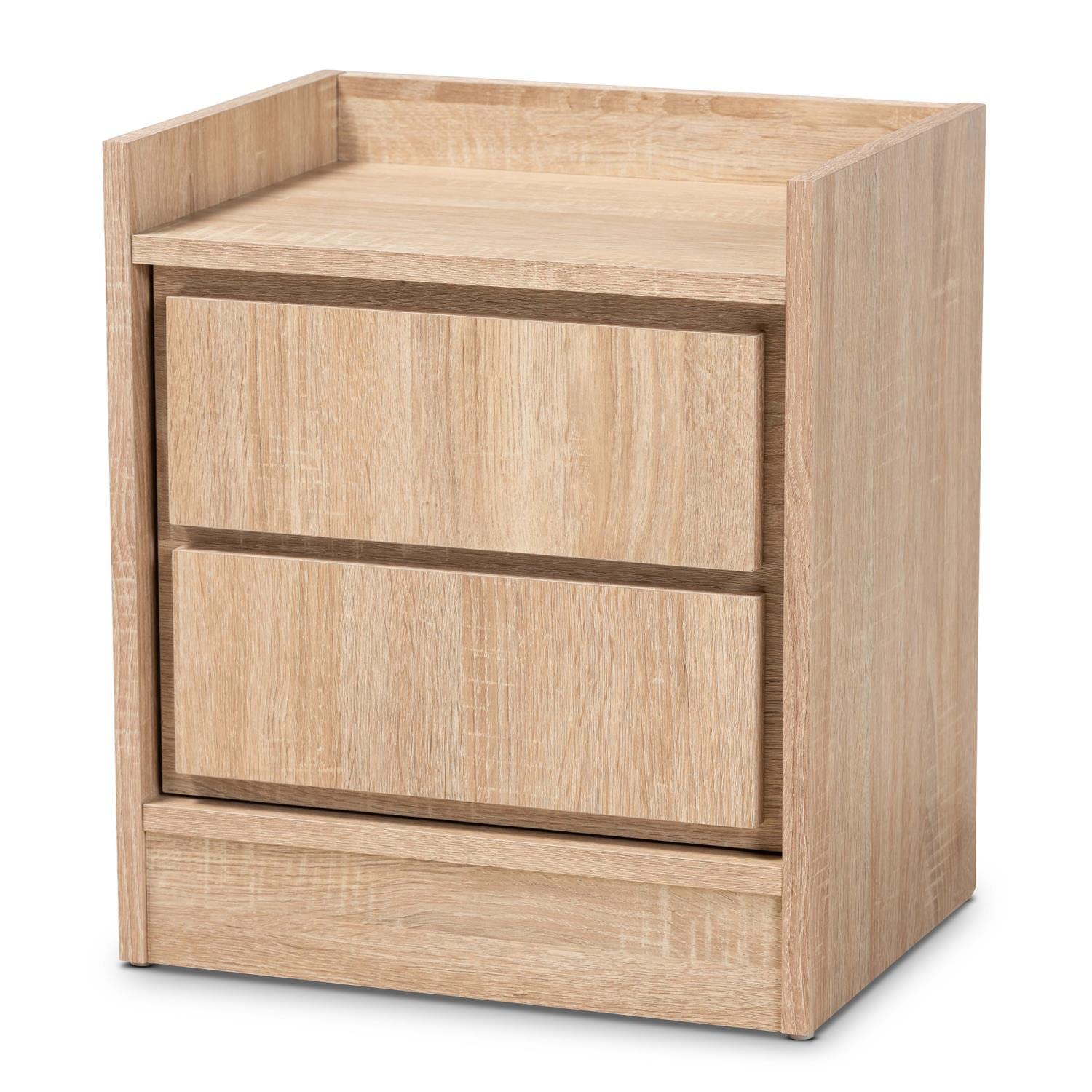 Baxton Studio Hale Walnut Finished Wood 2-Drawer Nightstand