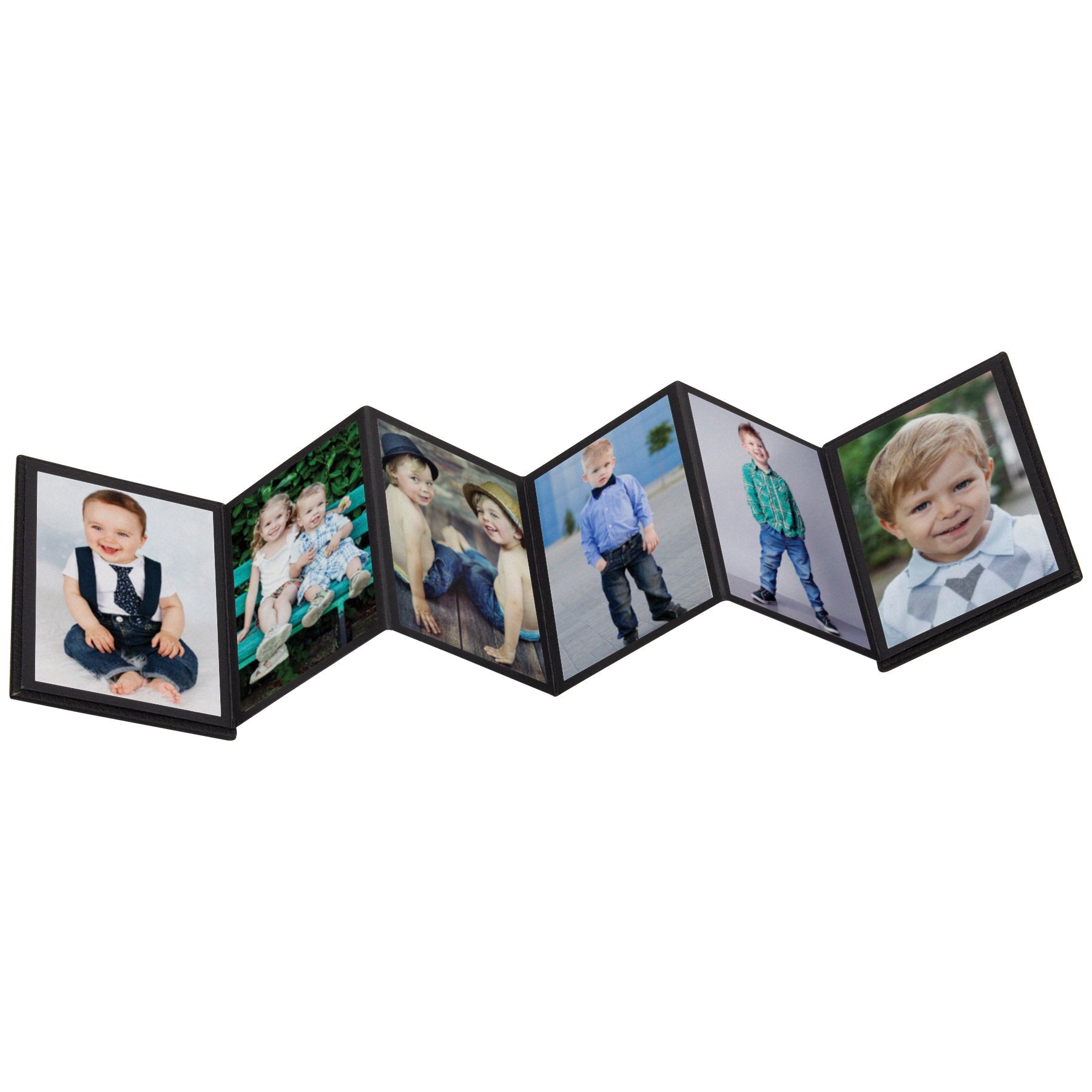 Neil Enterprises Inc. Mini Accordion Photo Album Faux Leather Black 2.5" x 3.5"