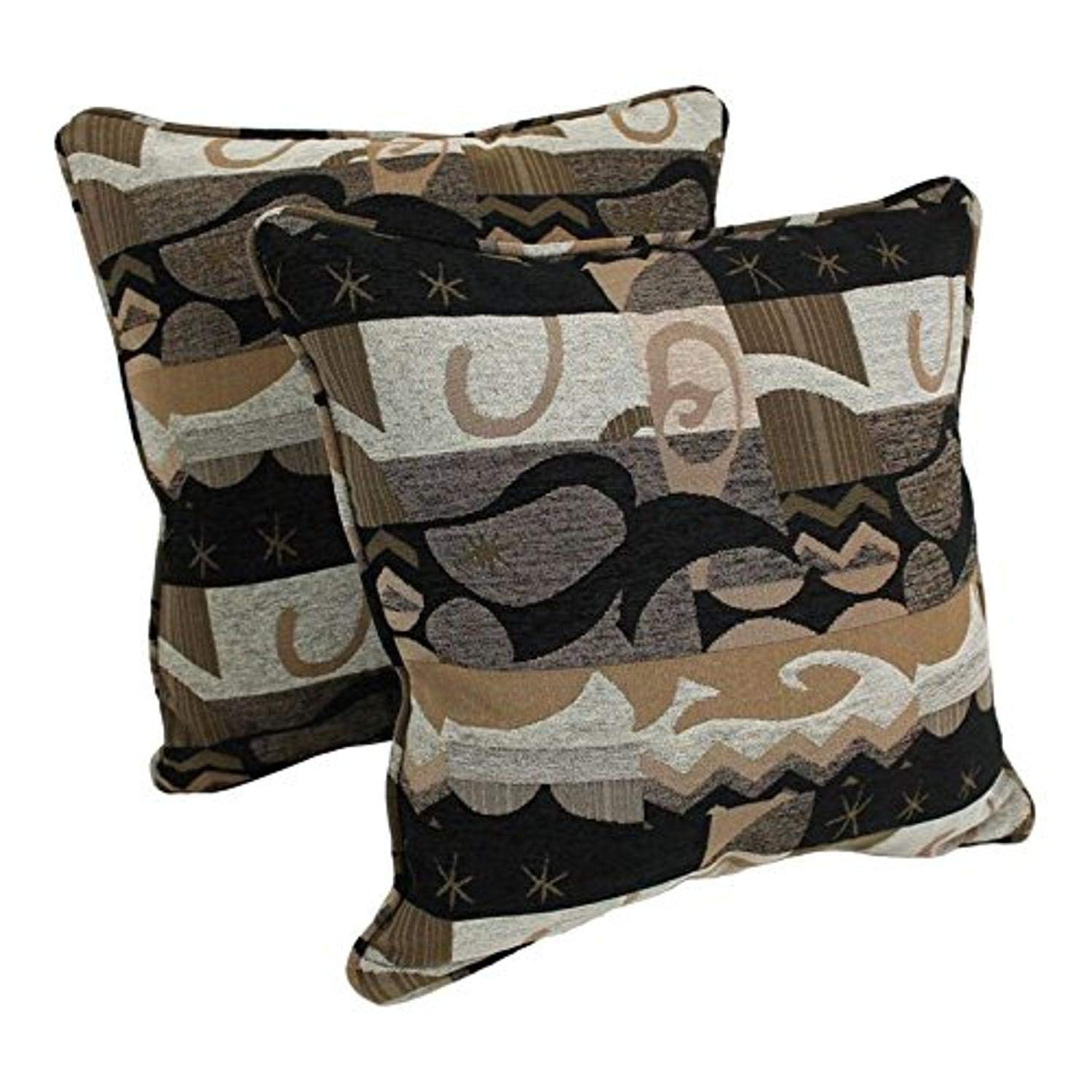 Blazing Needles Corded Jacquard Chenille Floor Pillows (Set of 2), 25", Elysian Fields