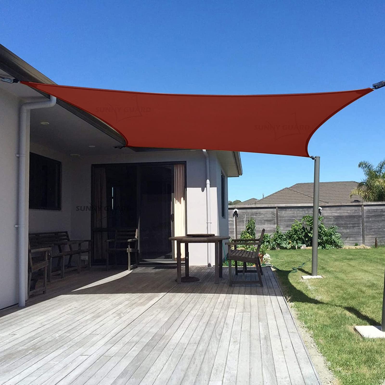 Sunny Guard Custom Size 15'X15' Terra Sun Shade Sail Rectangle Uv Block Shade For Backyard Yard Patio Deck Garden.(Customized.)