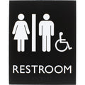 1 Each - 6.4' Width X 0.8' Height - Easy Readability, Braille - Black-2664-Office Supplies