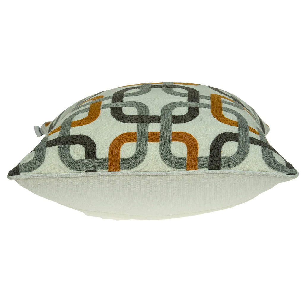 20' X 7' X 20' Cool Transitional Gray and Orange Pillow Cover with Poly Insert