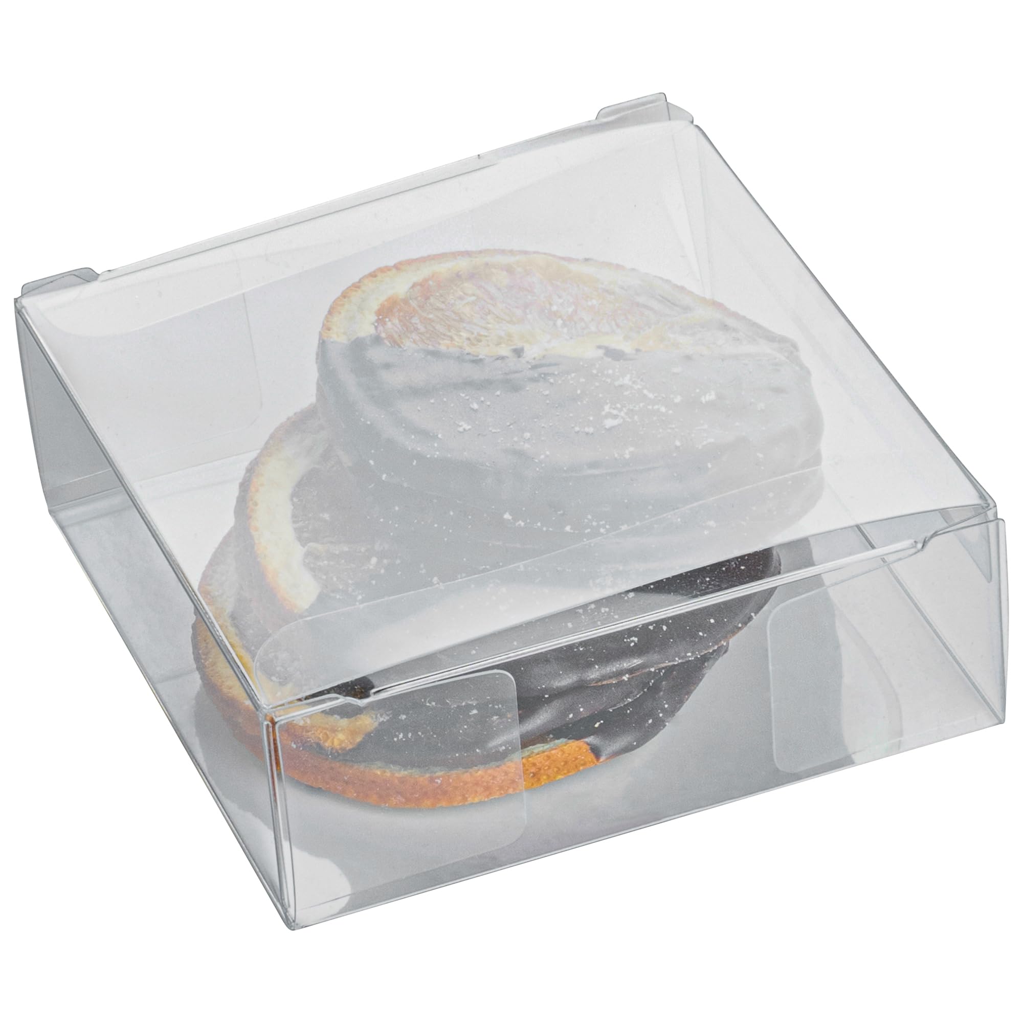 Restaurantware Sweet Vision 3.3x1.2 Inch Wedding Favor Boxes,100 Square Transparent Candy Boxes-For Weddings,Baby Showers,Birthd