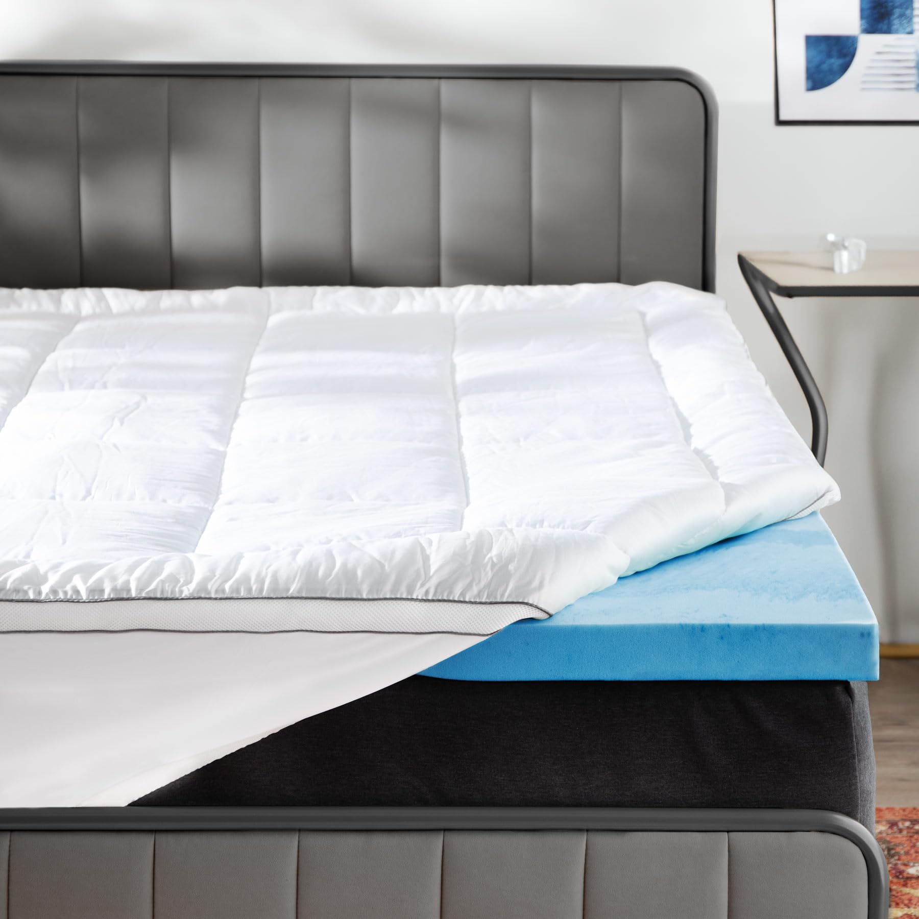 Viscosoft 4 Inch Pillow Top Memory Foam Mattress Topper Short Queen - Certipur-Us Certified - Serene Lux Dual Layer Rv/Camper Ma