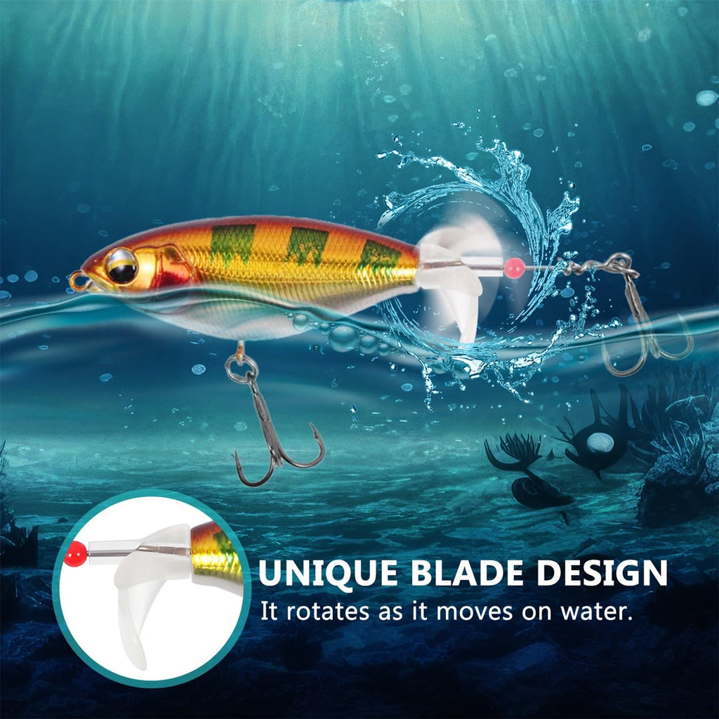 MOVINPE Fishing Advent Calendar - 2024 Fishing Lure Gift Set for Men & Boys, 24 Topwater Lures, Plastic, Blue