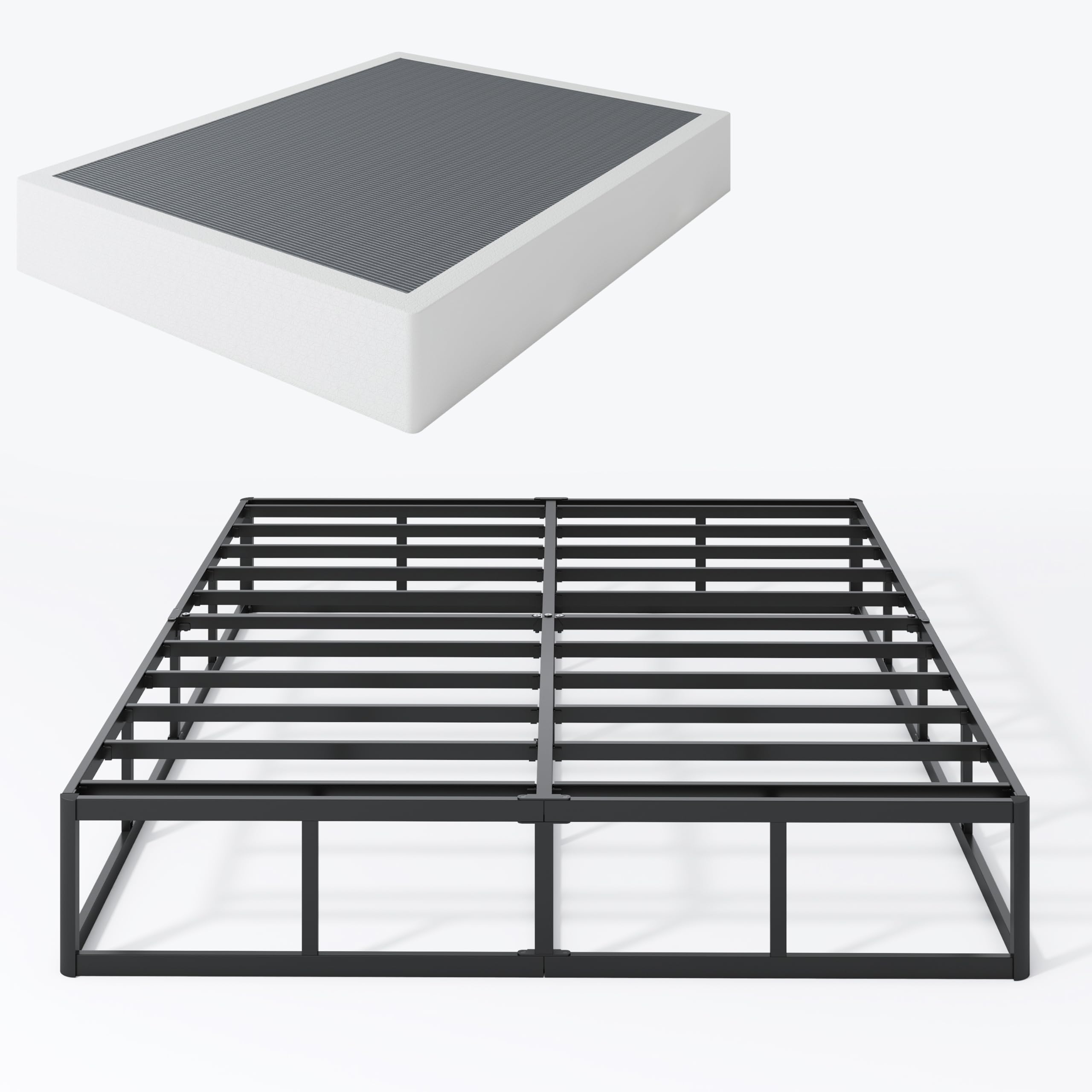Shland Queen Box Spring 9 Inch Box Spring For Queen Bed, High Profile Metal Queen Size Box Springs With Fabric Cover, Easy Assem