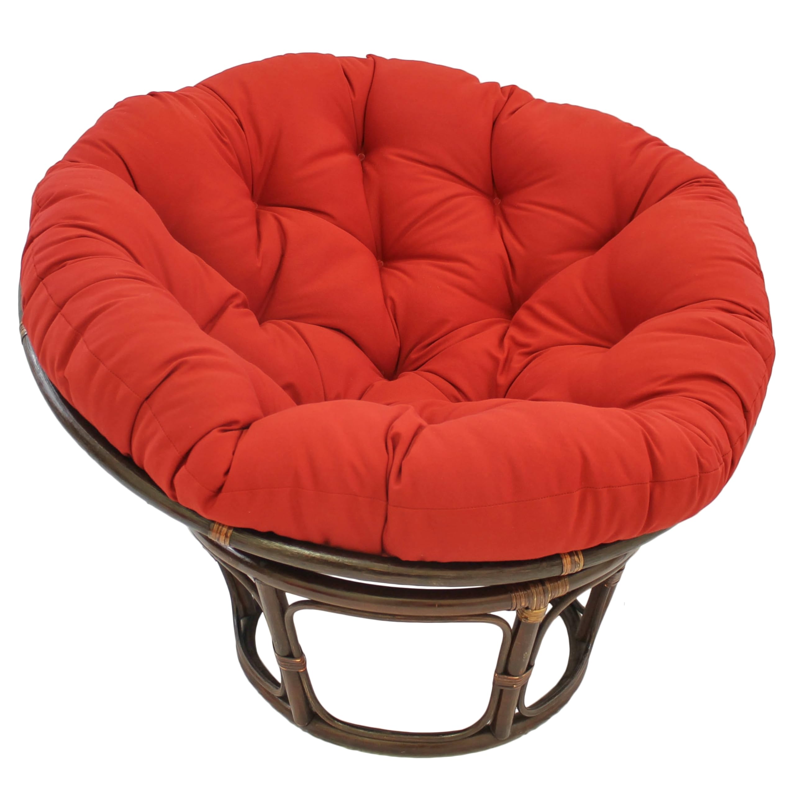 Blazing Needles Twill Papasan Cushion, 48" x 6" x 48", Red