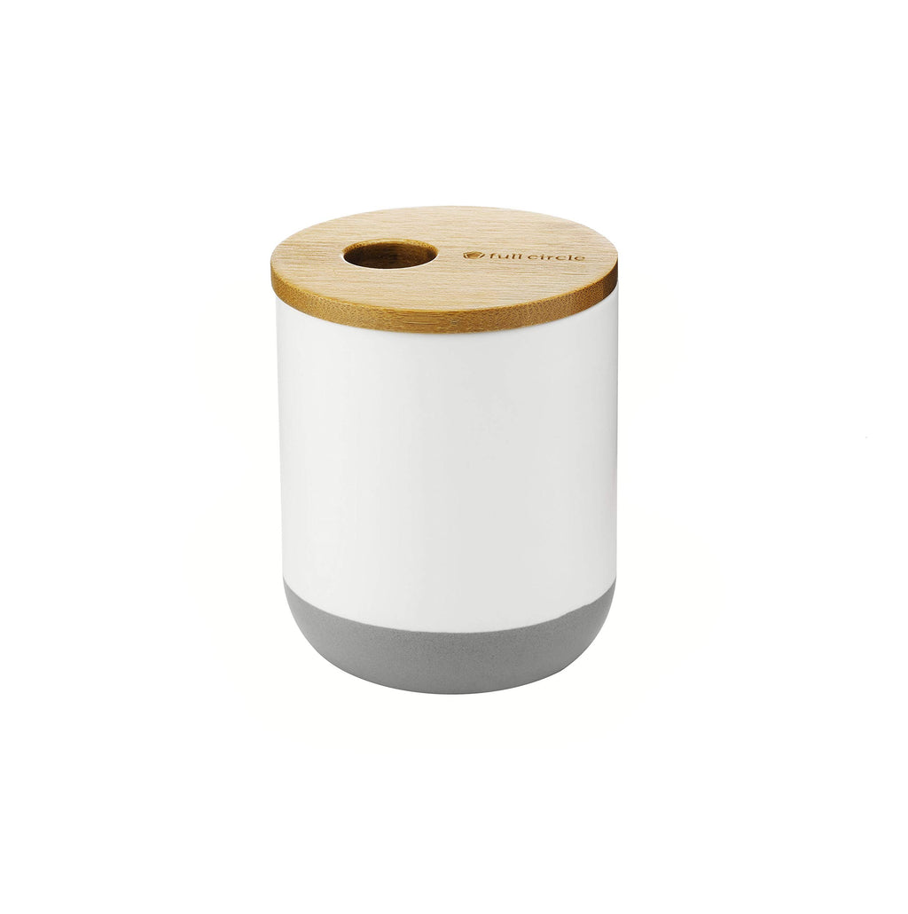 Full Circle Pick Me Up Cotton Swab and Q-Tip Canister, White