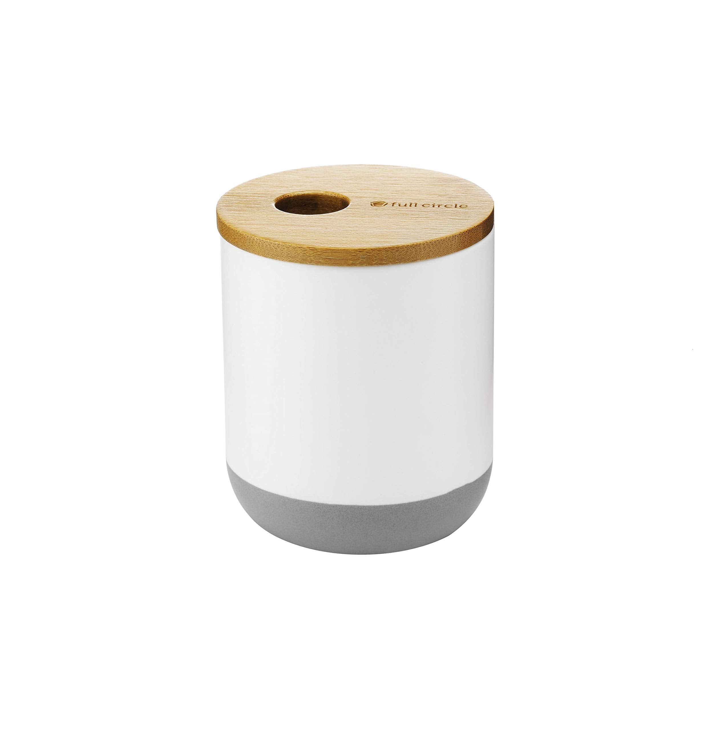 Full Circle Pick Me Up Cotton Swab and Q-Tip Canister, White