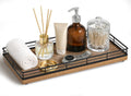 Bathroom Vanity Tray - 12  x 6  Acacia Decorative Wooden Tray for Toilet Tank Organizer Wood Tray for Bathroom Countertop, Soap,
