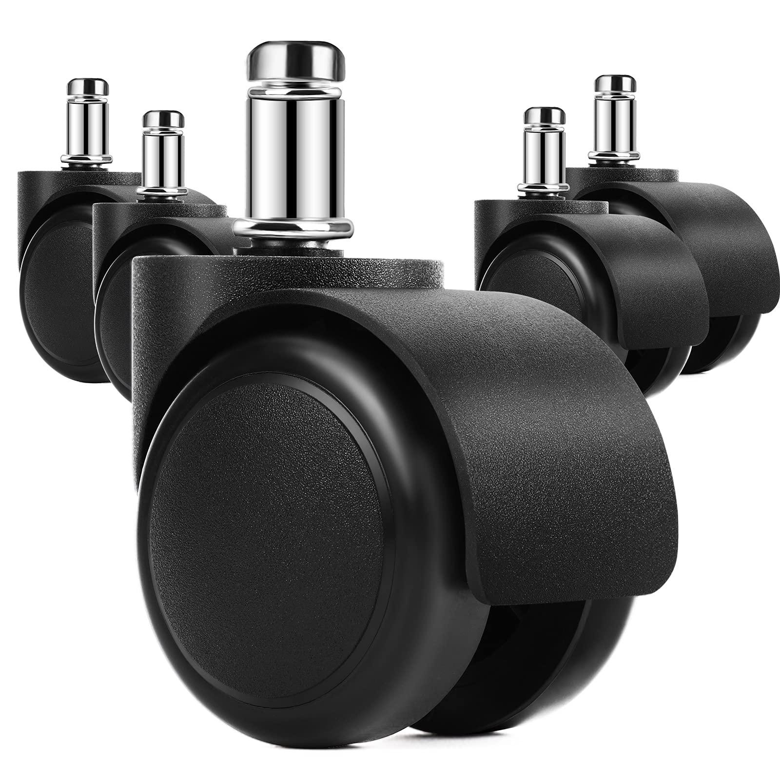 MaxGear 2' Office Chair Wheels Heavy Duty Replacement, Mute Rubber Rotating Desk Chair Caster Wheels, Safe for All Floors Inclu