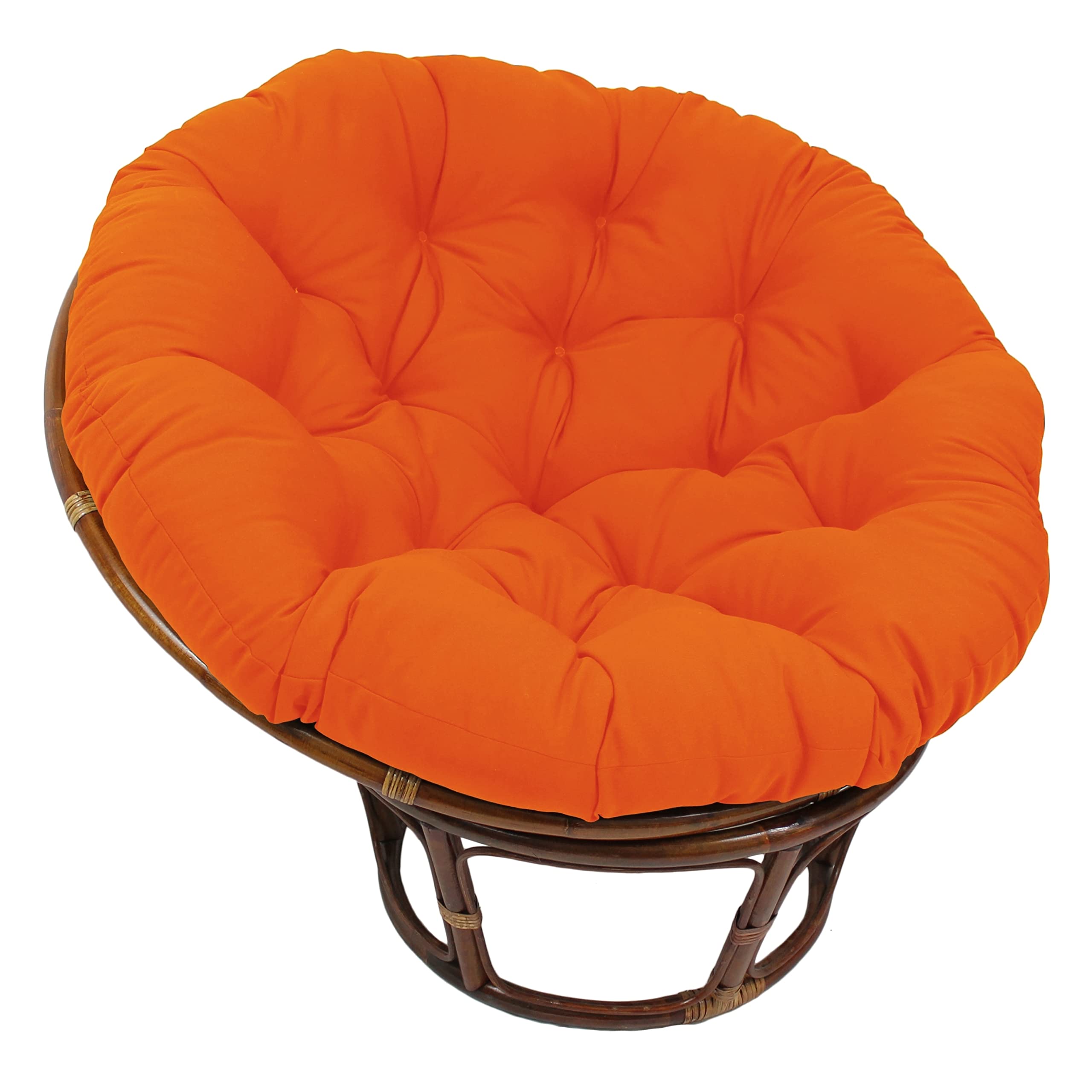 Blazing Needles Twill Papasan Cushion, 52" x 6" x 52", Tangerine Dream