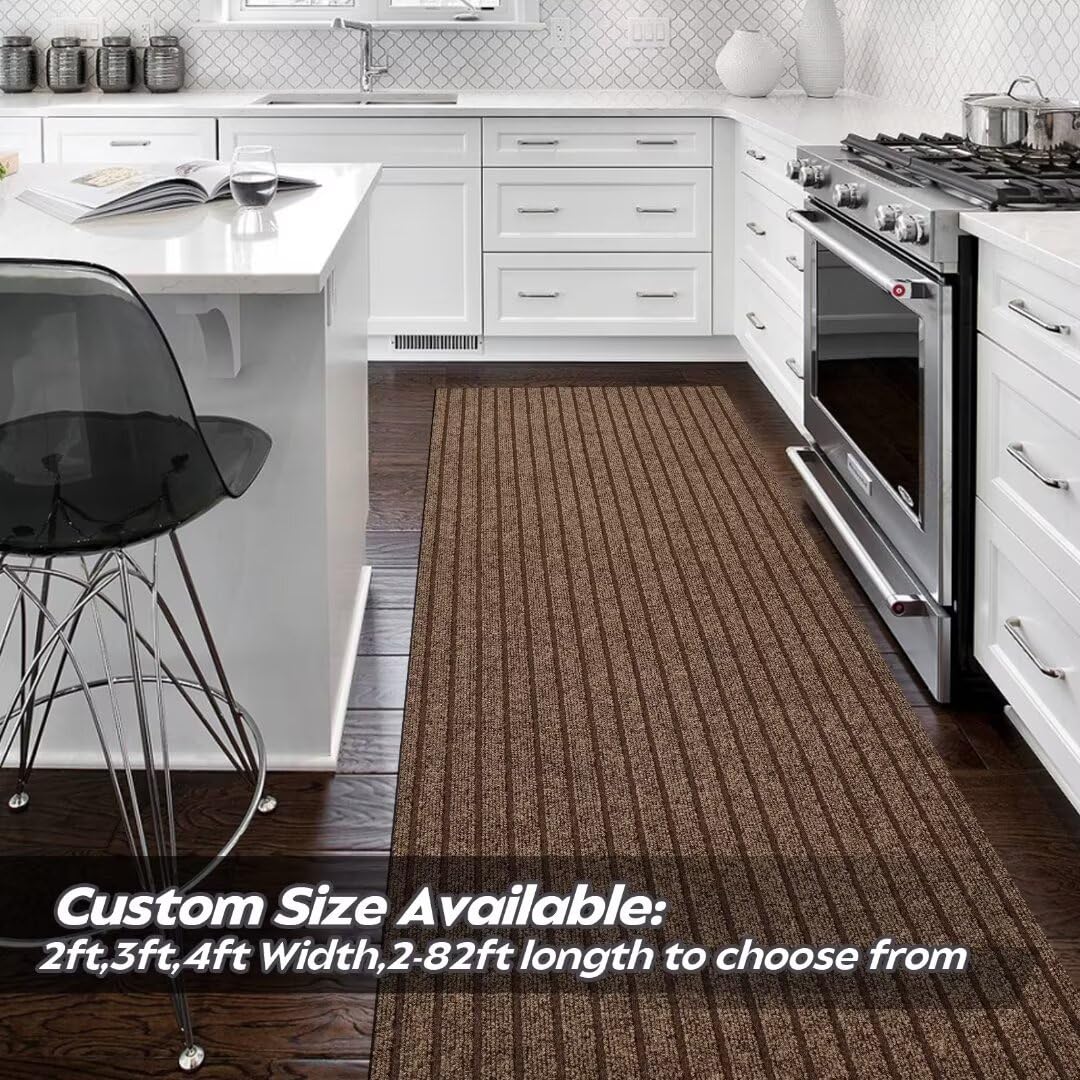 Gotohipi Runner Rug 4'X80'Indoor Outdoor Utility Carpet,Area Rugs With Non Slip Rubber Backing For Hallway Kitchen Entryway Balc