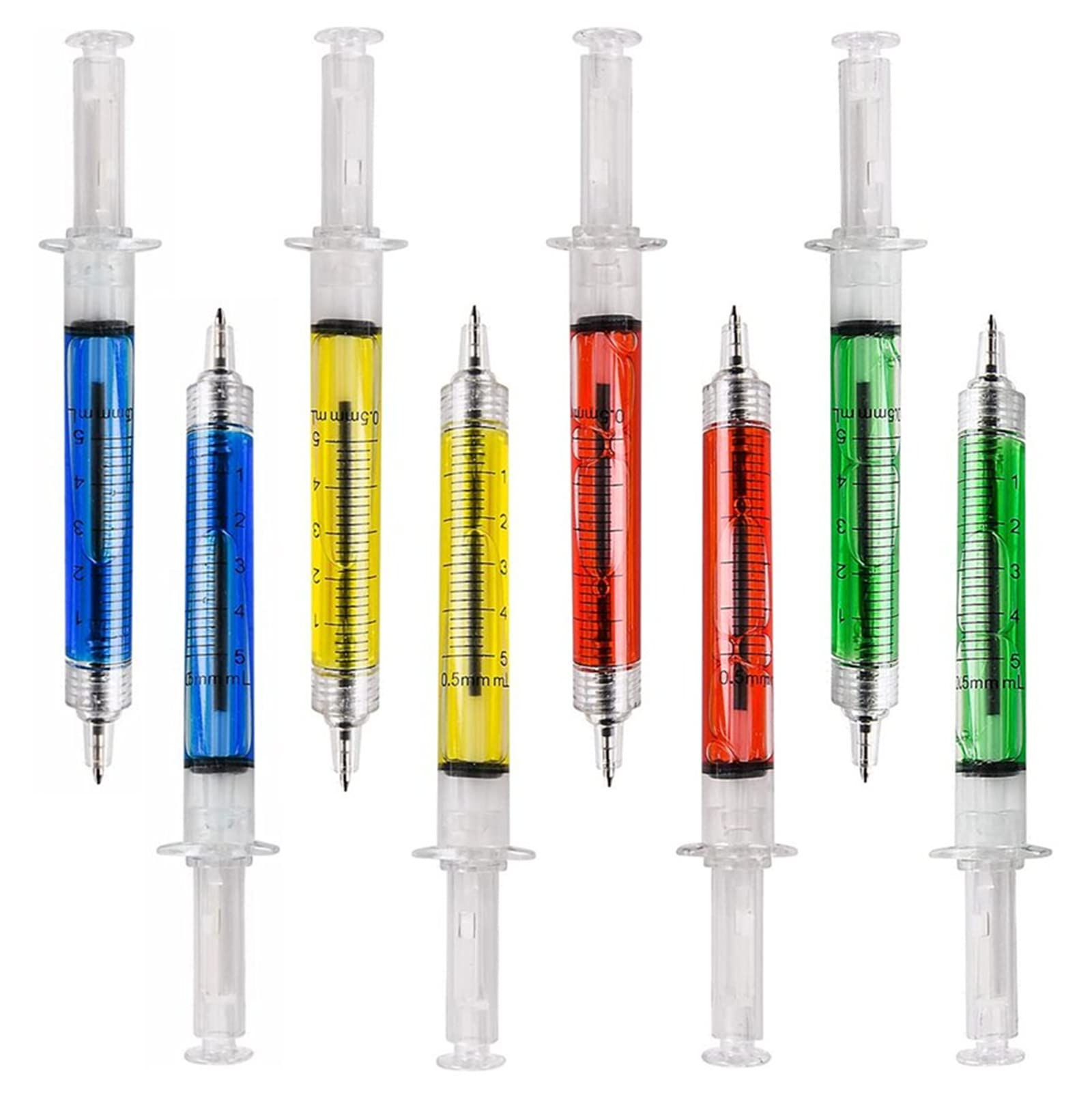 Swtool 40Pcs Syringe Ballpoint Pen Assorted Colors Syringe Shape Pen Novelty Pen For Nurses,Imaginary Doctor Play,Nursing Studen
