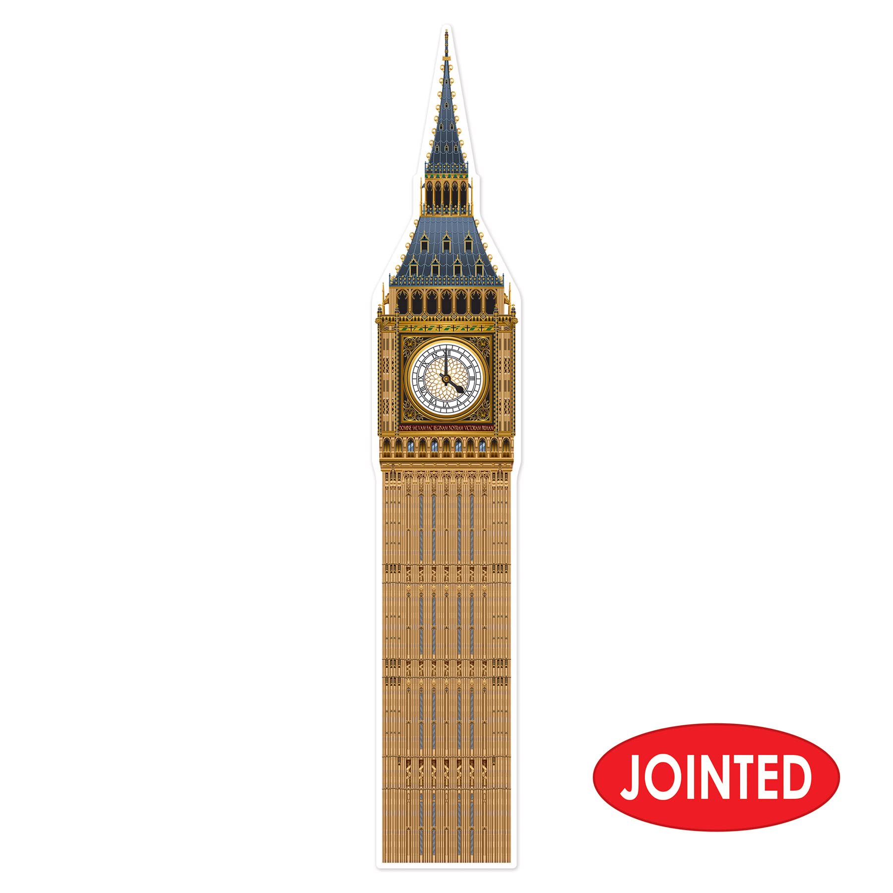 Beistle , 2Piece Jointed Big Ben Cutouts, 71', Multicolored