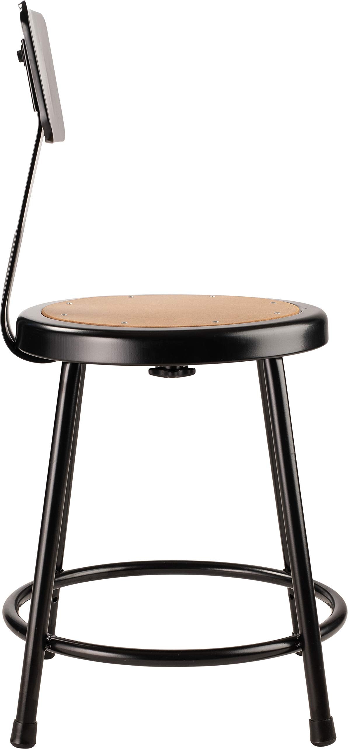 National Public Seating 6218B-10-CN 18" Heavy Duty Steel Stool with Backrest (5 Pack), Black