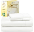 California Design Den 100% Cotton Sheets, Soft 400 Thread Count Sateen Bed Sheet Set, Cooling Sheets For Queen Size Bed With Dee