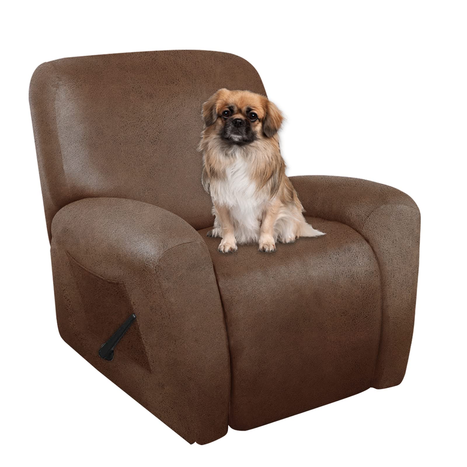 Anarachon Recliner Chair Covers Leather Like, 4 Pieces Lazy Boy Recliner Cover, Furniture Protector - Washable Soft Sofa Slipcov