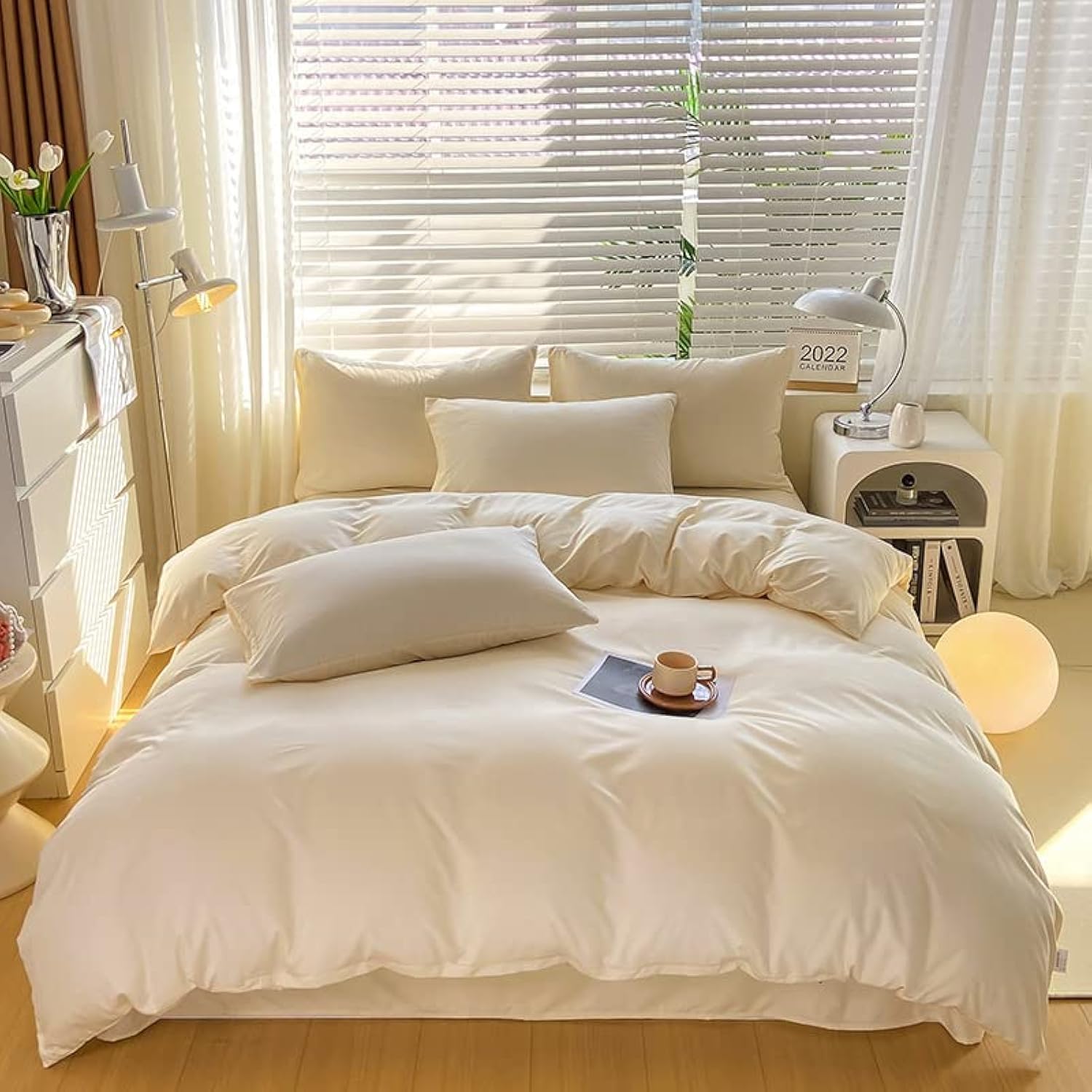 Cottonight Ivory Comforter Set Twin Beige White Bedding Comforter Set Off White Solid Blanket Quilts Solid Cream White Modern So