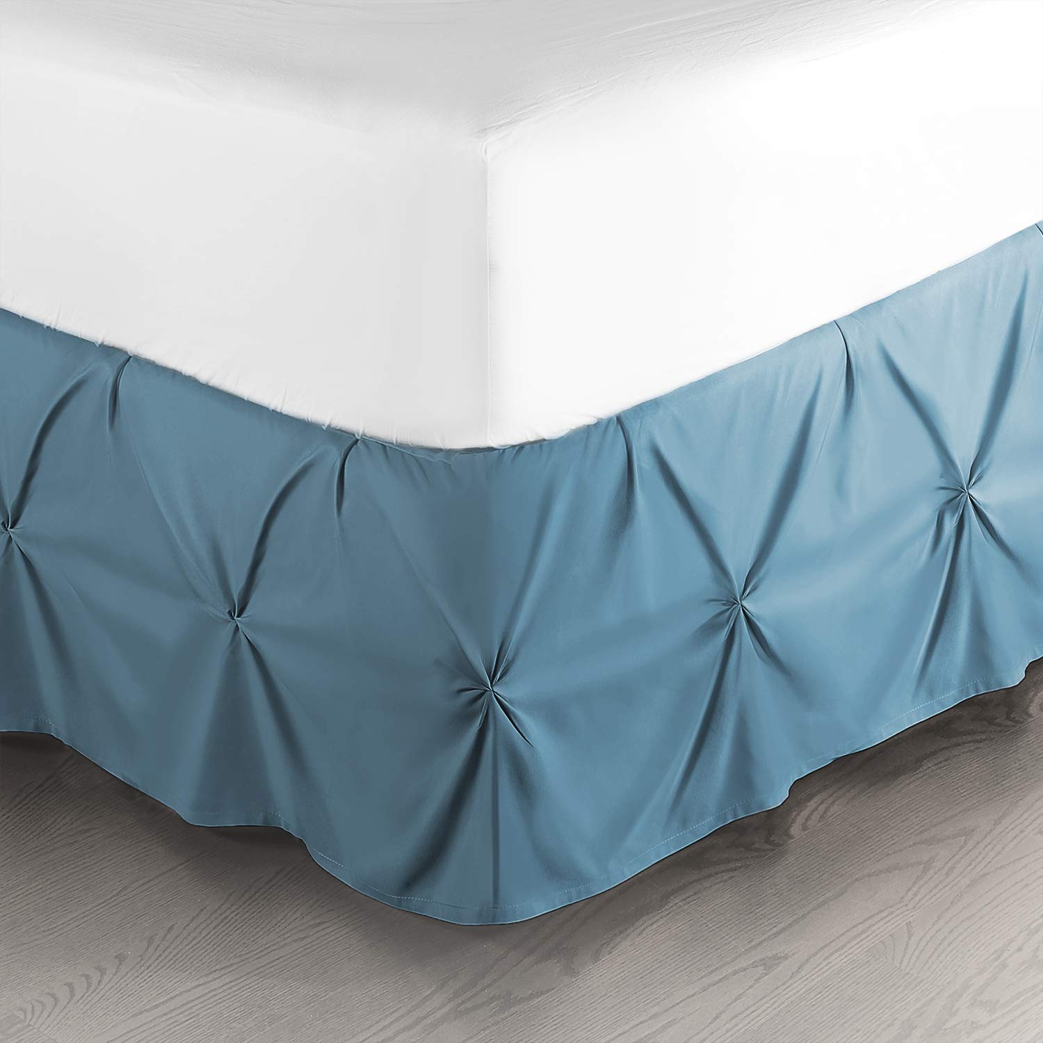 Nestl Blue Heaven Bed Skirt Queen Size, Pinch Pleat Queen Bed Skirt, 14 ' Inch Drop Queen Bedskirt, Hotel Quality Blue Heaven B