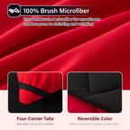 Cosybay Bed In A Bag Full Reversible Comforter Sets 7Pcs All Season Down Alternative Bedding Sets Red And Black With Comforter,