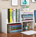 Aleiodvn Expandable Wood Desktop Bookshelf,Desktop Organizer Office Storage Rack,Free Style Rotation Display Shelf,Adjustable De