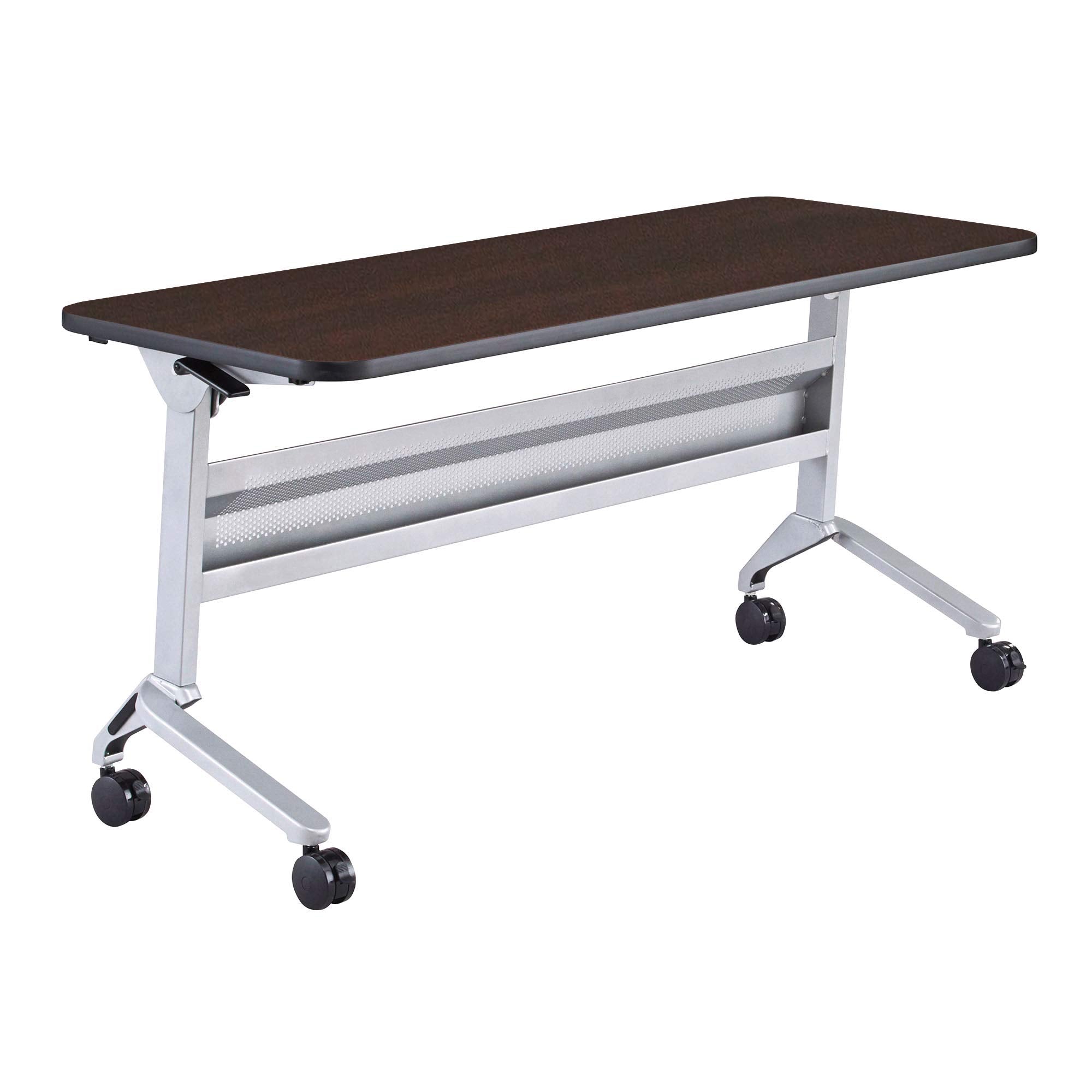 Safco Products Flip-N-Go Training Table, Mocha 24"x 60" Silver Legs
