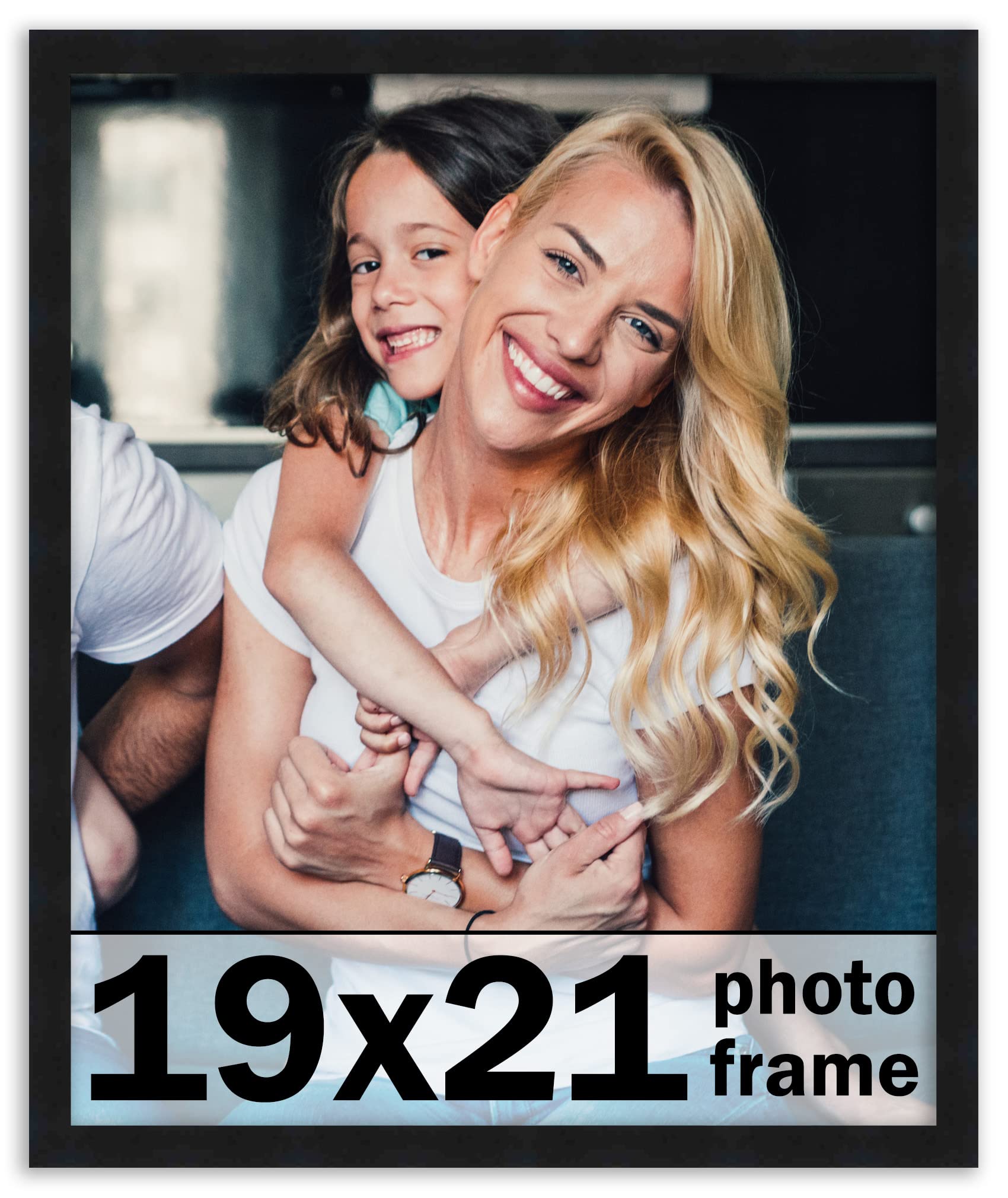 CountryArtHouse 19x21 Frame Black Solid Pine Wood Picture Frame Includes UV Acrylic Plexiglass, Acid Free Foam Backing Board and