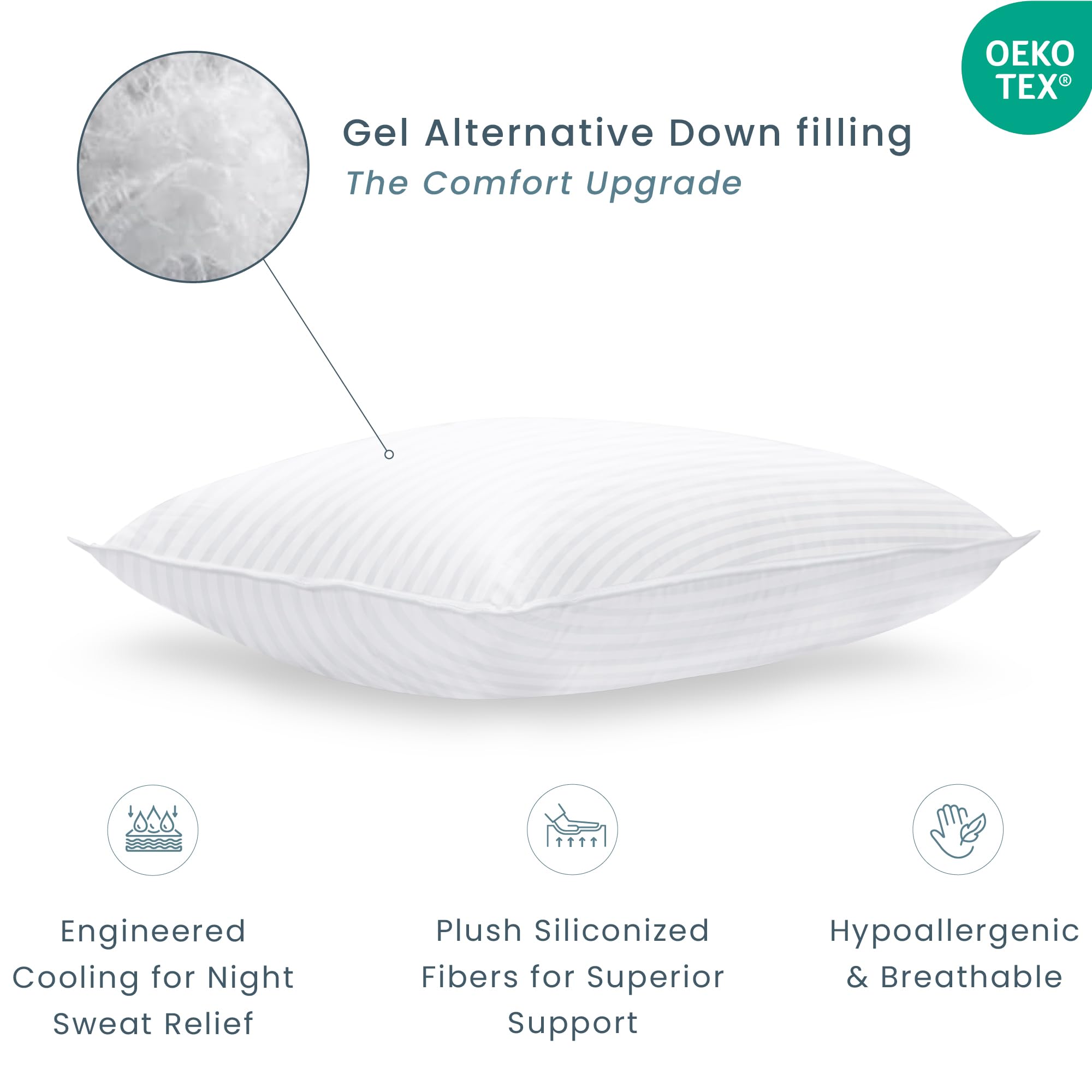 Threadmill Soft Bed Pillows King Size Set Of 2 | Down Alternative Cooling Bed Pillow For Sleeping | Soft Pillows For Bed | 20 X