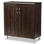 Baxton Studio Excel 35.1-inch High 2-Shelf Storage Cabinet, Dark Brown (119-6498-HiT)