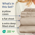 Extra Deep Pocket King Sheets - 4 Piece Breathable & Cooling Bed Sheets - Hotel Luxury Bed Sheet Set - Soft, Wrinkle Free & Comfy - Easily Fits Extra Deep Mattresses - Deep Pocket Wheat Sheets Set