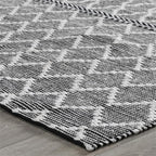 Kosas Home Sonora 24 X 36 Lattice Polyester Fabric Accent Rug In Black/Ivory