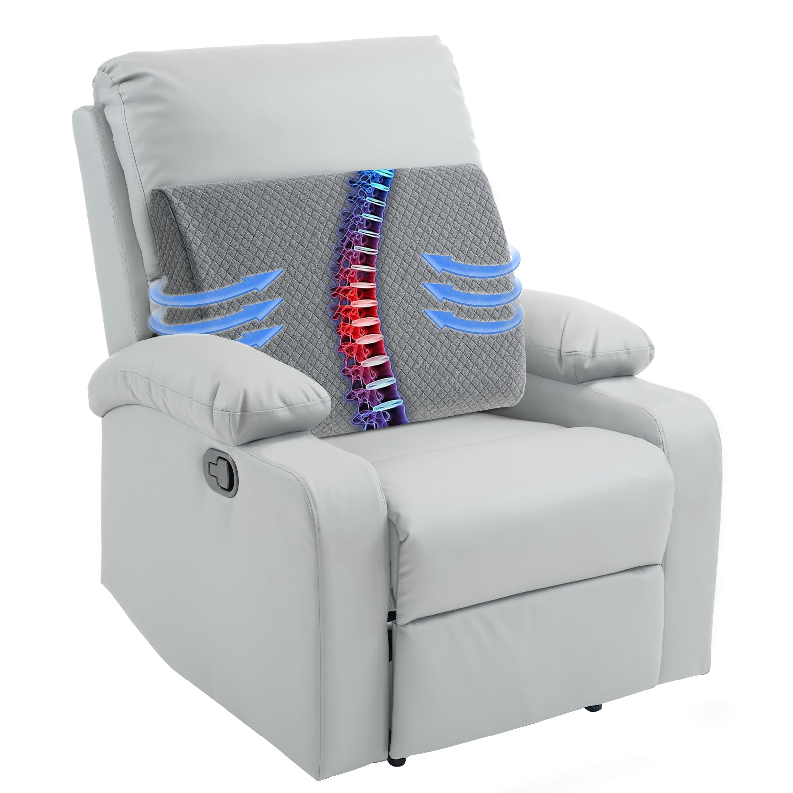 HOMBYS Lumbar Support Pillow for Recliner Chair, Memory Foam Back Support Cushion for Elderly,Extra Large Lumbar Support Pillow 