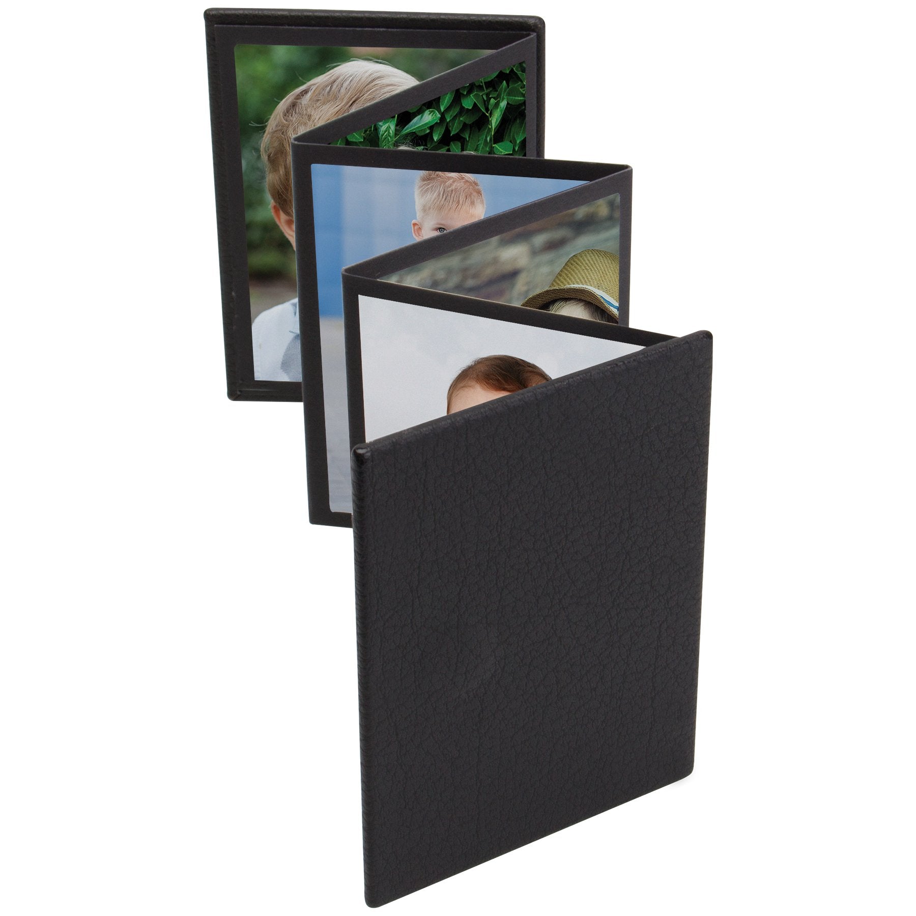 Neil Enterprises Inc. Mini Accordion Photo Album Faux Leather Black 2.5" x 3.5"