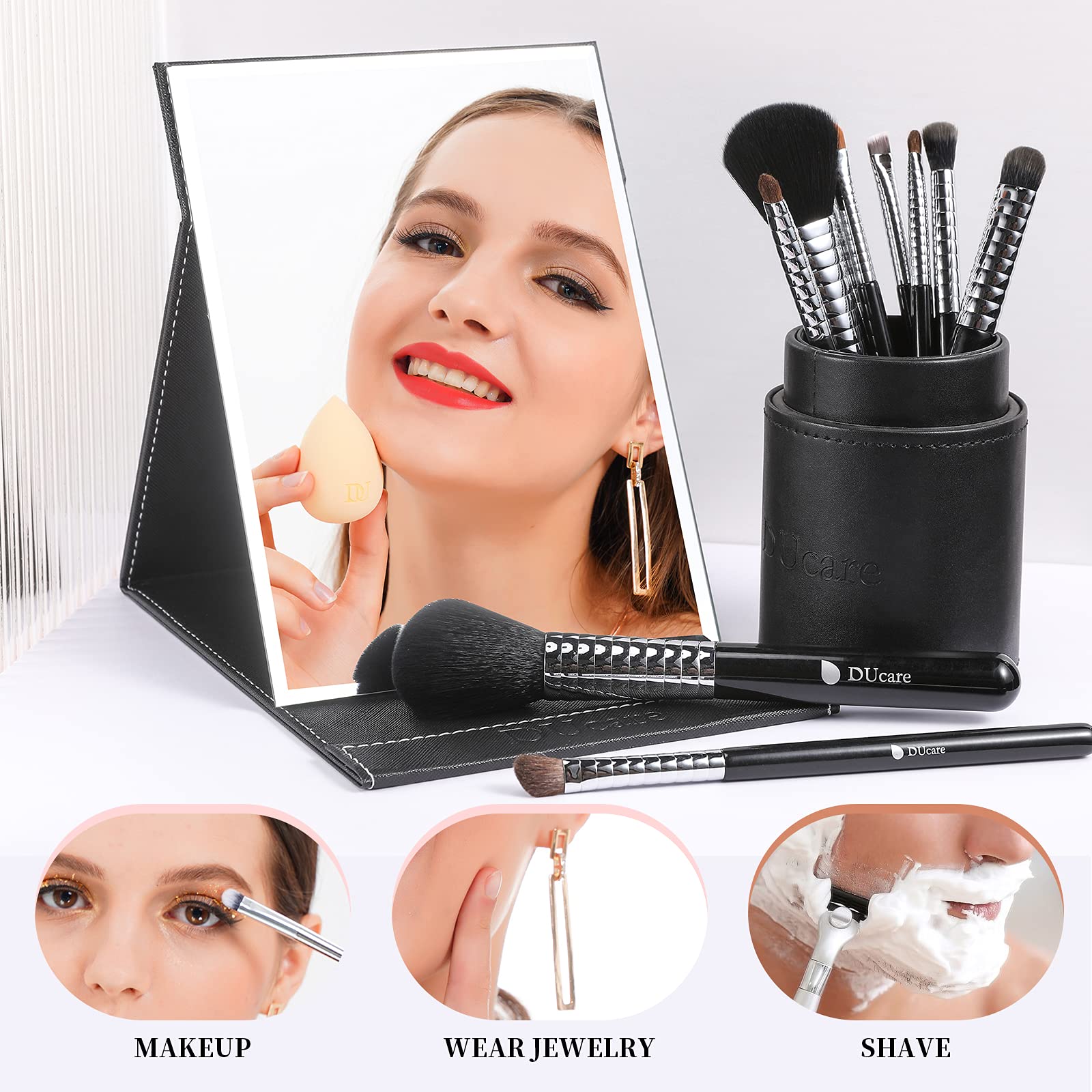 Ducare Portable Folding Vanity Makeup Mirror With Stand, Large