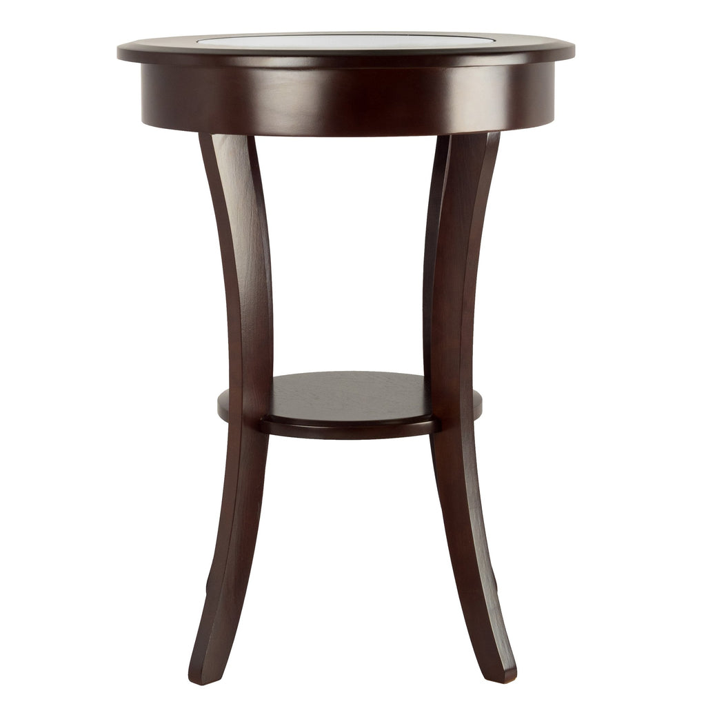Winsome Cassie Accent Table, Cappuccino 20 inches