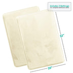 Clara Clark Bath Mat Set - Memory Foam Bath Mat - Soft Bathroom Rug - Non Slip And Super Absorbent - Fast Drying Machine Washabl