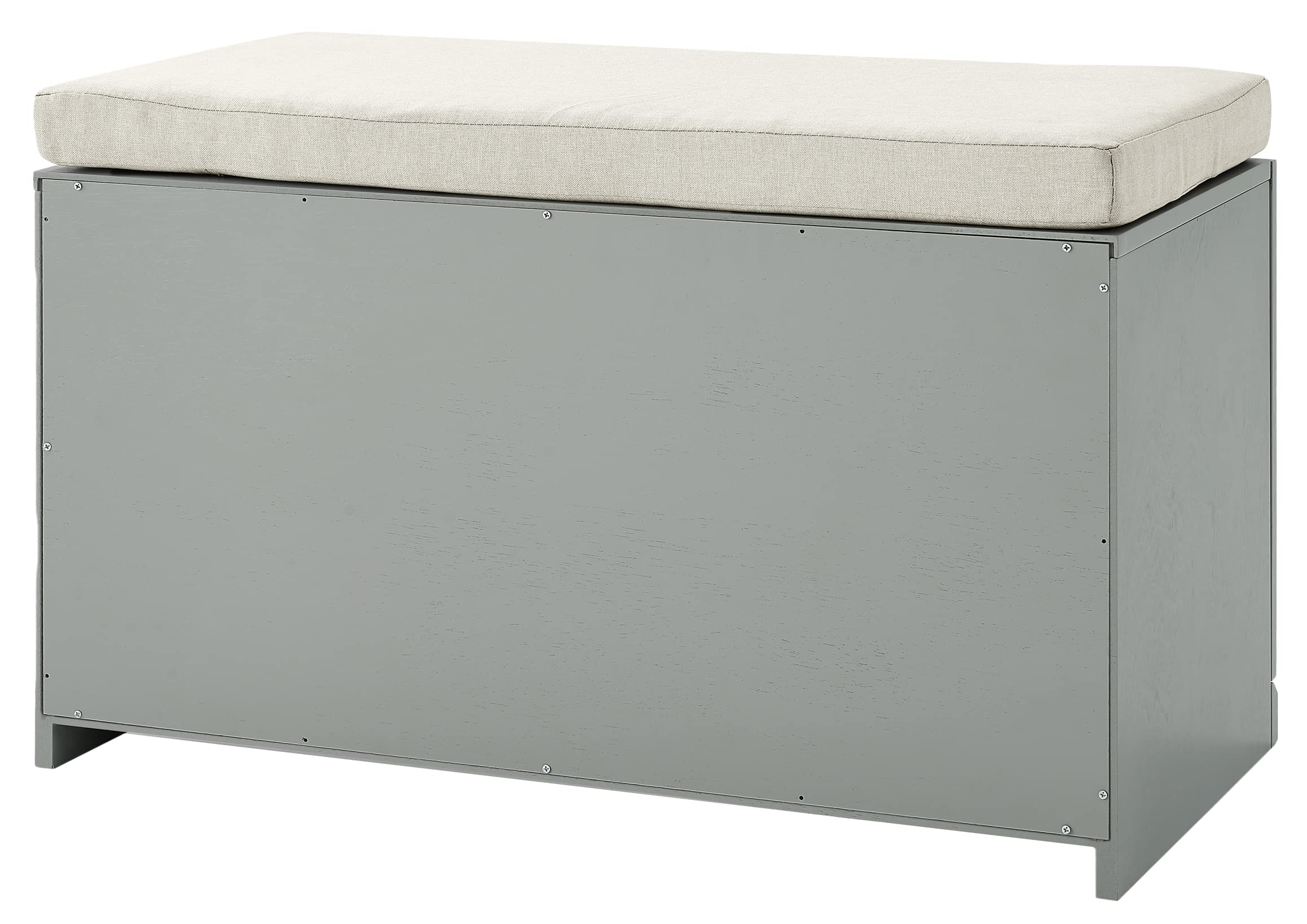 Crosley Furniture Harper Entryway Storage Bench, Grey, Engineered Wood, CF6027-GY, with Shoe Rack Organizer Drawer