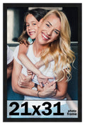 21x31 Frame Black Picture Frame - Complete Modern Photo Frame Includes UV Acrylic Shatter Guard Front, Acid Free Foam Backing Bo