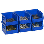 Akro-Mils 30210 Akrobins Plastic Hanging Stackable Storage Organizer Bin, 5-Inch X 4-Inch 3-Inch, Blue, 24-Pack