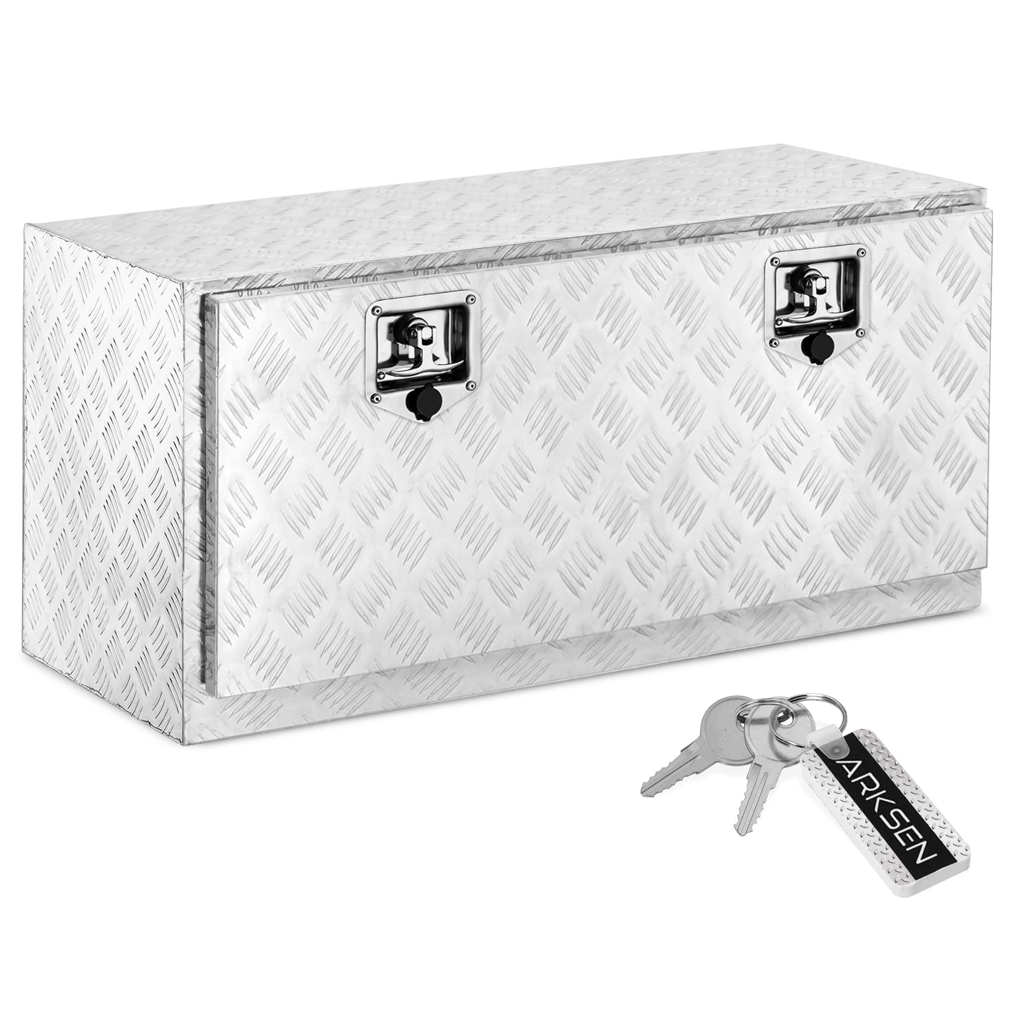 Arksen 36 Inch Heavy Duty Aluminum Bar Tread Tool Underbody Box, Waterproof Square Truck Storage Organizer Chest For Pick Up Tru