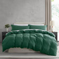 Nestl Dark Green Duvet Cover Full Size - Soft Prewashed Full Size Duvet Cover Set, 3 Piece, With Zipper Closure, 1 Duvet Cover 80X90 Inches And 2 Pillow Shams - No Comforter